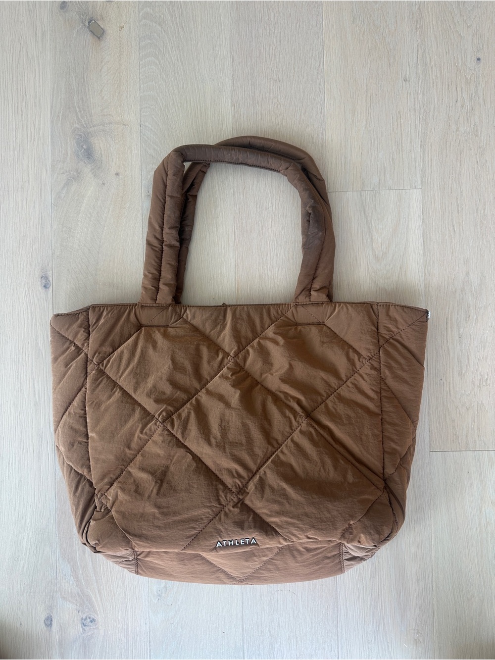 Athleta Quilted Chocolate Brown Tote